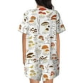 thumbnail image 3 of Naloa Mushrooms And Butterflies Women's Short-Sleeved Pajama Set, Loungewear, Summer pajamas, Breathable Cozy - Medium, 3 of 9