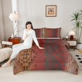 thumbnail image 4 of Homewish Red Brown Aztec Bedding Comforter Set for Adult, Hippie Stripes Abstract Twin Comforter Sets, Southwestern Style Reversible Bedding Set, Super Cozy Room Decor, 2pcs, 4 of 8