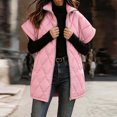 thumbnail image 5 of Edvintorg Vest for Women Plus Size Stand Collar Puffer Waistcoat Solid Color Zip up Long Quilted Outerwear with Pocket Womens Fashion Pink S-3XL, 5 of 7