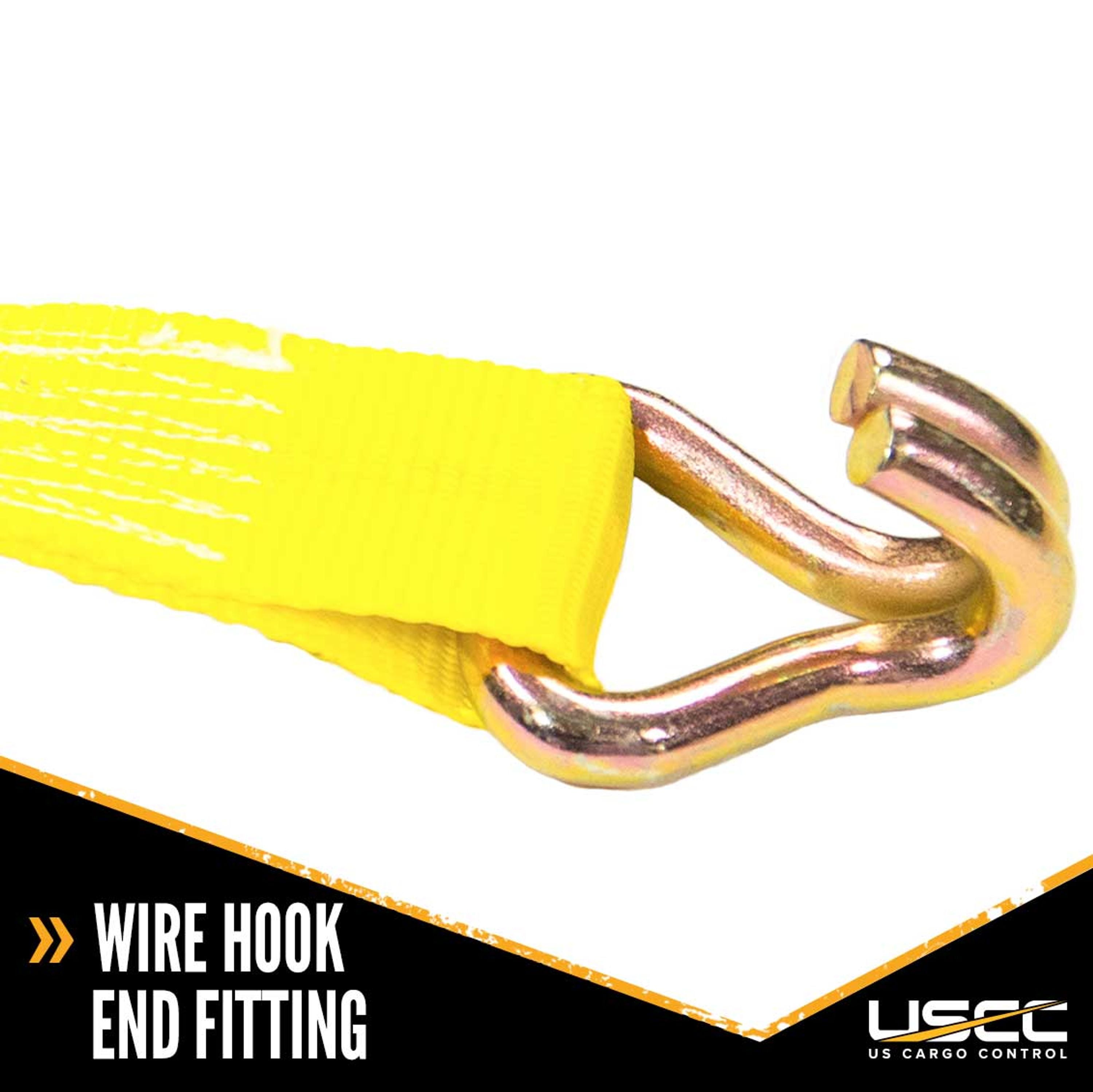 2" x 18' Yellow Ratchet Strap w/ Double J Hook 5018WH-Y