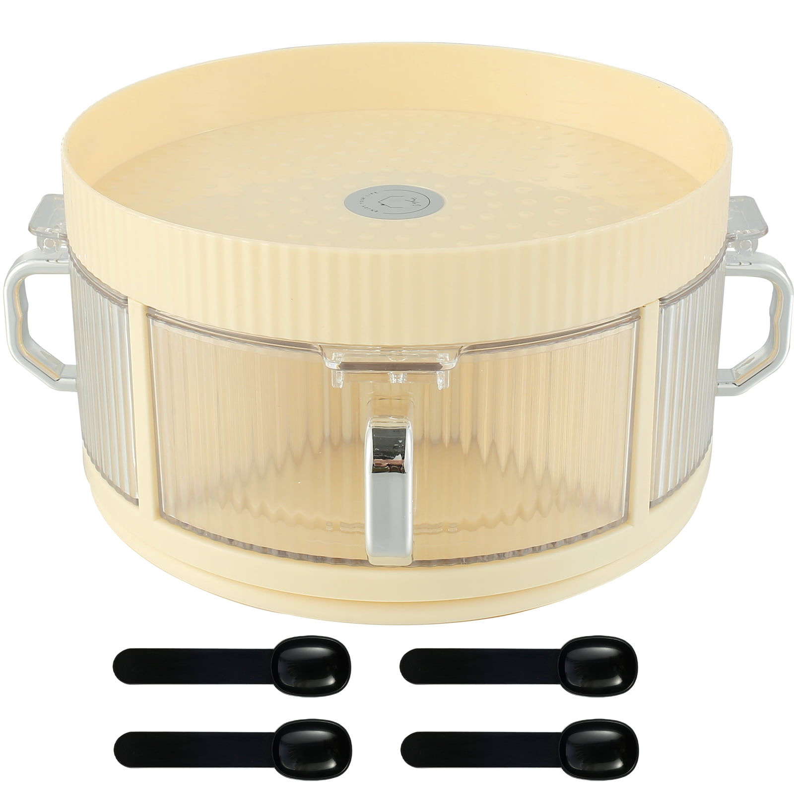 Grusce Lazy Susan Turntable Storage Organizer, NonSkid 2 Tier Lazy