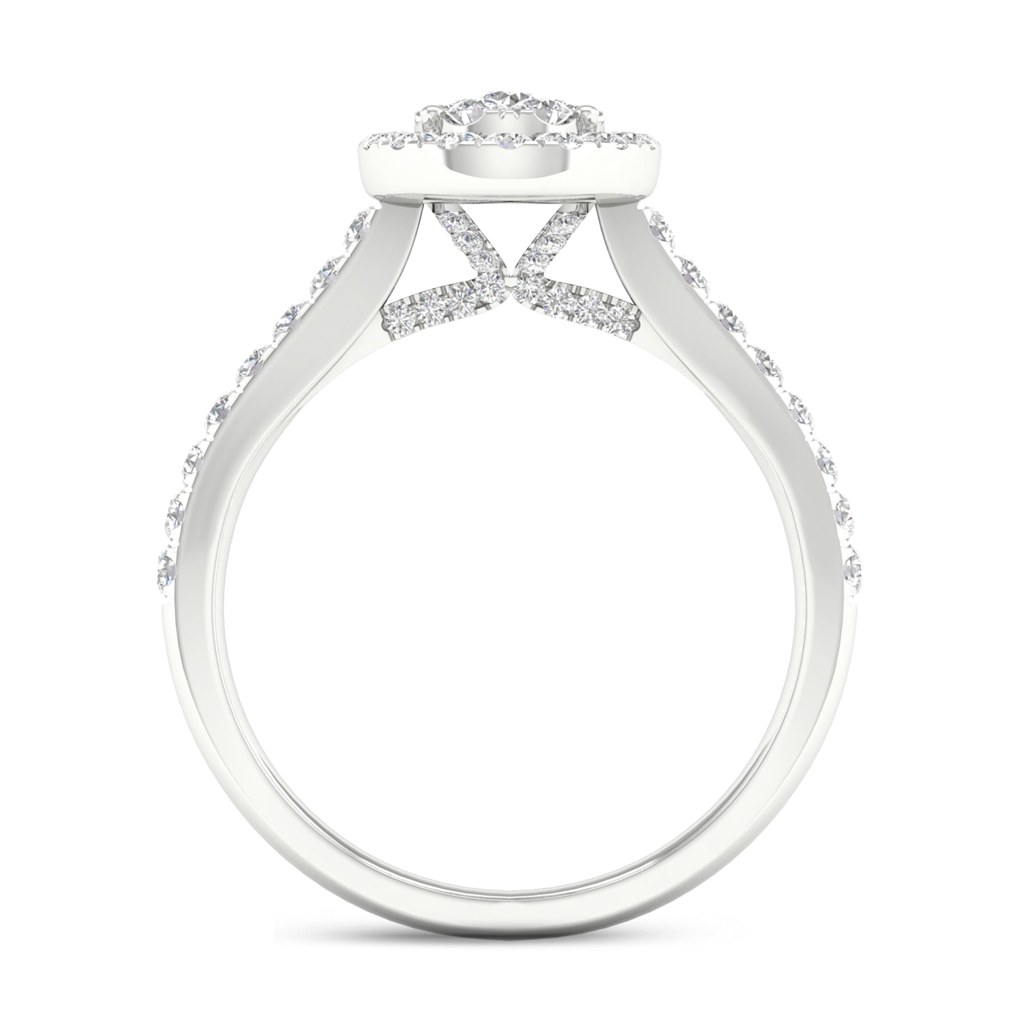 3/4 Carat T.W. Diamond Double Halo Engagement Ring in 10k White Gold