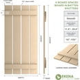 thumbnail image 2 of Ekena Millwork 23 1/2"W x 62"H Rustic Four Board Spaced Board-n-Batten Smooth Faux Wood Shutters (Per Pair), Primed Tan, 2 of 11