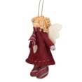 thumbnail image 5 of Angel Girl with Wings Hanging Christmas Ornament - 4.25" - Burgundy and Beige, 5 of 6