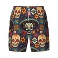 thumbnail image 4 of Lsque Mens Swim Trunks Skulls and Flowers Pattern - Bathing Suit Compression Liner - Beach Swim Shorts Swimwear - (S-3XL) - Stretch Quick Dry -Large, 4 of 9