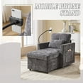thumbnail image 4 of Multifunctional Lazyboy Sofa Recliner, Oversized Recliner Chair with Cell Phone Bracket, Extra Wide Recliner for Small Spaces Living Room Bedroom. (Gray), 4 of 7