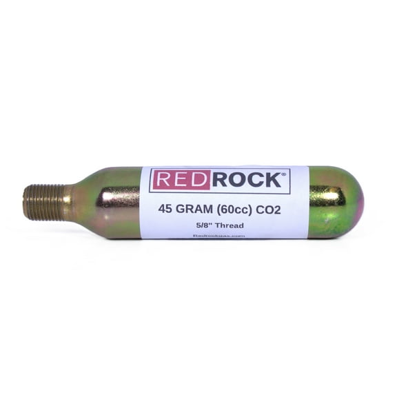 RedRock 60cc CO2 Cartridge – Threaded 5/8-18 UNF Canister for Inflatable Life Jackets, Airbag Vests, Airguns, Paintball