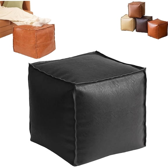 2025 New Stuffable Cushion Bag, Unstuffed Pouf Ottomans, 16 inch Floor Footrest Cushion Storage Solution, Pouf Cover for Foot Stool and Storage Ottoman, Multi for Living Rooms Bedrooms