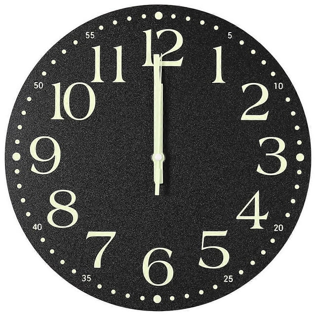 Luminous Wall Cloc,12 Inch Silent Non-Ticking Battery Operated Clock, Lighted Wall Clock Decoration