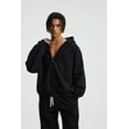 thumbnail image 5 of Oversized Women's Hoodie Zip Up Long Sleeve Basic Heavyweight Hooded Sweatshirt, 5 of 7