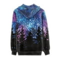 thumbnail image 4 of Renewold Starry Sky Night Forest Print Sweatshirt Zip Up Hoodies for Women Size XL Soft Fabric Feeling Well Jacket Office Leisure Daily Coat with Pocket, 4 of 5