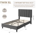 thumbnail image 5 of Full Size Platform Bed Frame with Fabric Upholstered Headboard and Wooden Slats Support,Fully Upholstered Mattress Foundation,Modern Platform Bed Frame,No Box Spring Needed,Easy Assembly, 5 of 7