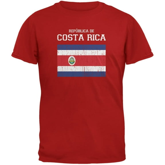 World Cup Distressed Flag Republica de Costa Rica Red Youth T-Shirt - Youth X-Large