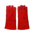 thumbnail image 3 of Leather Gloves Dark Red Fireplace Stove Cleaning Gloves Welds Seams Long-Lined Welding Glove Are Extremely Warm, 3 of 4