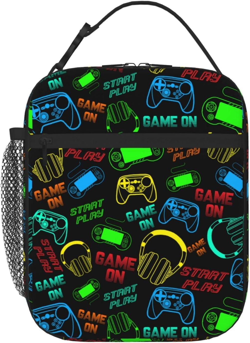 Wuetduz Gaming Lunch Box for Kids Boys Girls Gamepad Insulated Lunch