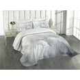 thumbnail image 3 of Ambesonne Grey Quilted Bedspread Set 3 Pcs, Dark Clouds Moody Sky, King Size, Grey, 3 of 5