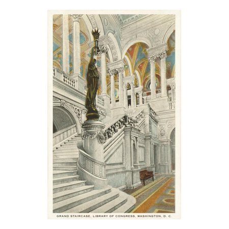 Grand Staircase, Library of Congress, Washington D.C. Print Wall Art