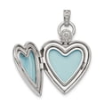 thumbnail image 4 of Lockets Sterling Silver Rhodium-plated 21mm Heart Dia. Accent D/C Satin Locket, 4 of 4