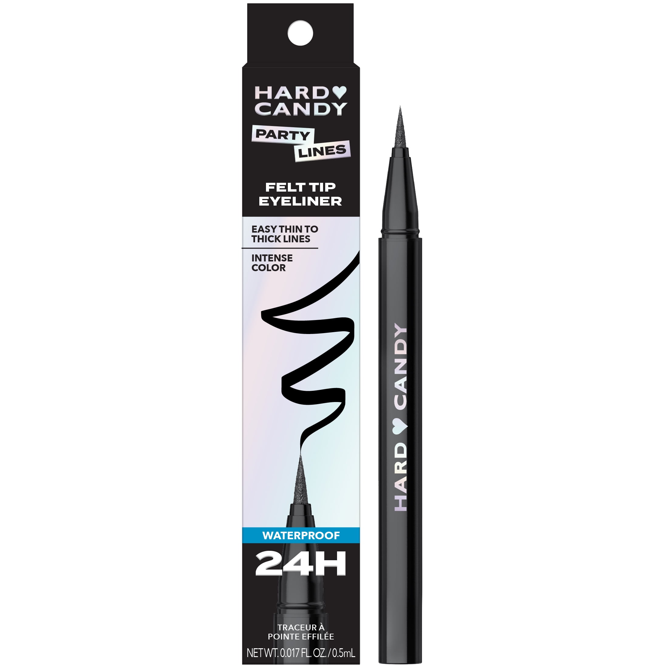 Hard Candy Party Lines Liquid Eyeliner Waterproof Little Black Dress Black Super Fine Tip .02oz