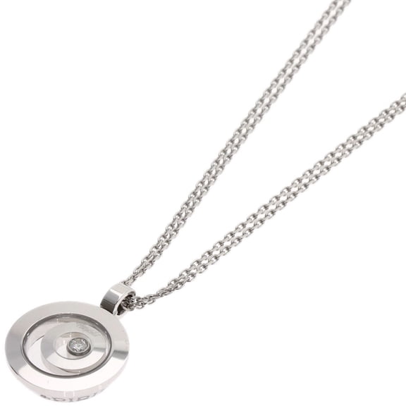 Pre-Owned Chopard Happy Diamonds Necklace 18K White Gold Women's