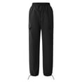 thumbnail image 5 of Coduop Women High Waist Wide Leg Trousers Elastic Baggy Long Pants with Pockets, 5 of 8