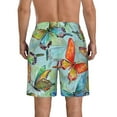 thumbnail image 3 of Bixox Men's Retro Seamless Flying Butterflies printing Casual Classic Fit Short Summer Beach Shorts, 3 of 6