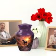 thumbnail image 6 of JAGASY Unicorn Urn for Mother, Purple Small Urns for Human Ashes Keepsake, Sunset Forest Trees & Mountain Decorative Urns for Parents, Cremation Urn for Father, (3 Inch), 6 of 7