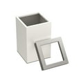 thumbnail image 2 of Gatco Elevate Stainless Steel 3 Gallon Square Wastebasket, Satin Nickel/Brushed Brass Lid, 2 of 7