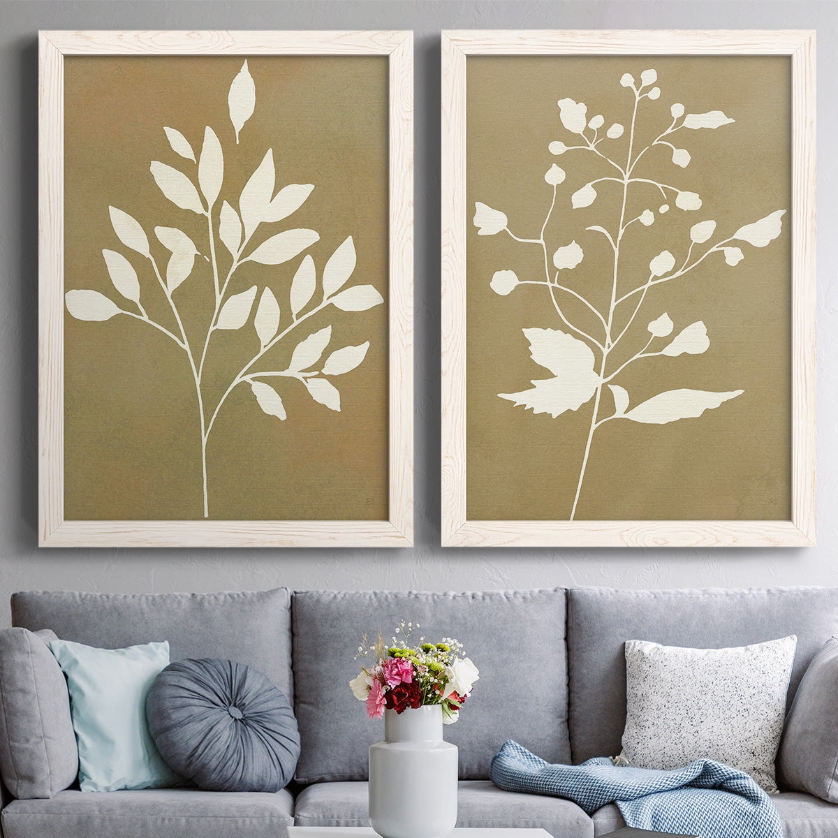 Honey Botanical I - Premium Framed Canvas 2 Piece Set - Ready to Hang