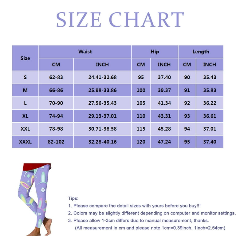 UoCefik Easter Leggings for Women Workout Easter Rabbit Eggs Bunny High  Waisted Leggings Funny Tummy Control Print Tights Sports Yoga Pant Purple  XXL 