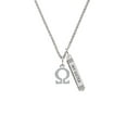 thumbnail image 2 of Delight Jewelry Silvertone Large Greek Letter - Omega - Silvertone Always My Sister Bar Charm Necklace, 23", 2 of 4