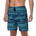 thumbnail image 2 of Daiia Turtles and Waves Mens Swim Trunks Swim Shorts Quick Dry Swim Shorts with Mesh Lining Pockets-Small, 2 of 9