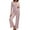 03-Pink, variant on Women's Pajama Sets Long Sleeve V Neck Lounge Sets Soft Ribbed knit Sleepwear 2 Piece Pjs Set
