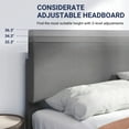 thumbnail image 3 of Sifurni King Size Platform Bed Fame with Upholstered Adjustable Fabric Headboard, Dark Grey, 3 of 6