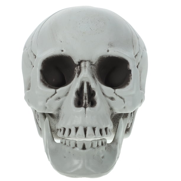 FELTECHELECTR Adorno de calavera artificial de Halloween, calavera asustadiza, accesorios para casa fantasma, suministros para fiestas (2)