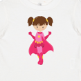 thumbnail image 4 of Inktastic Superhero Girl, Brown Hair, Pink Cape, Cute Girl Girls Baby T-Shirt, 4 of 5
