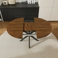 thumbnail image 2 of Dining Table Sets Retractable dining table, round dining table, extendable dining table, 6-person carbon steel base, modern and simple solid wood veneer dining room furniture (42 inches extended to 5, 2 of 17