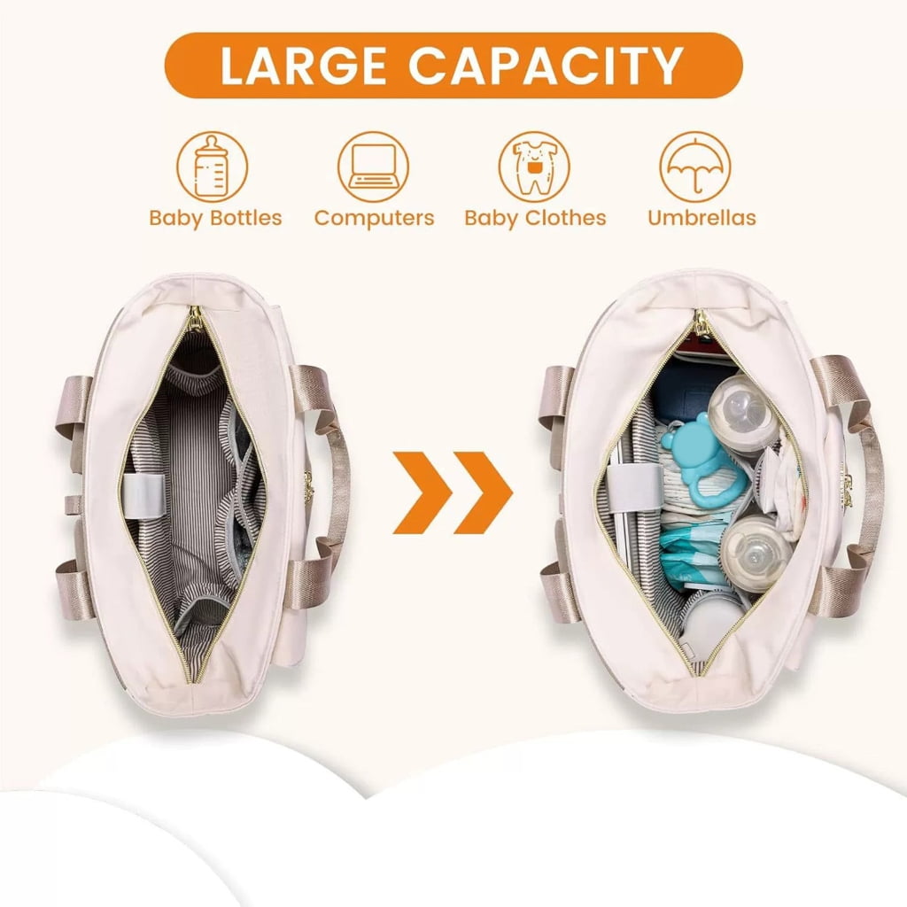 Lightweight Tear Resistant Diaper Bag With Quick Access Pockets Shoulder Strap