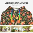thumbnail image 4 of Kdxio Fruits Peach Print Womens Oversized Hoodies Sweatshirts Hooded Pullover Tops Sweaters Casual-XX-Large, 4 of 7