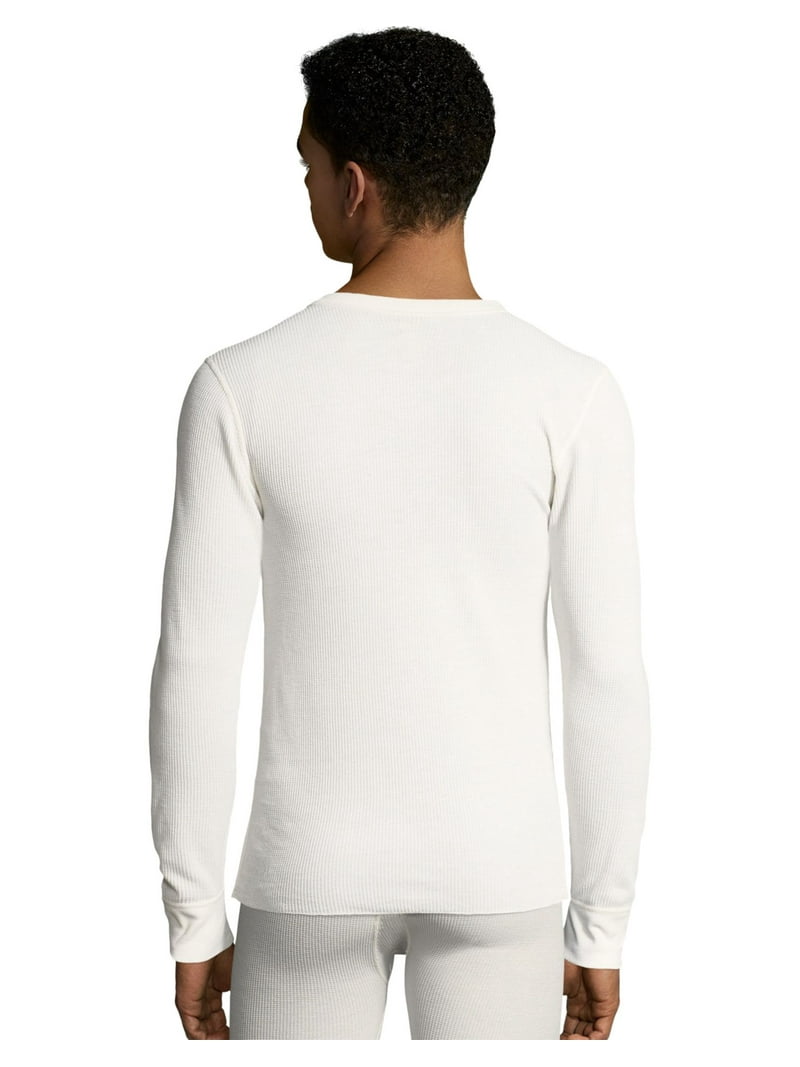 Hanes Men's Waffle Knit Thermal Crewneck Heather Grey XL - Walmart.com