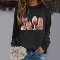 thumbnail image 2 of VBARHMQRT Chandail à Col Rond Surdimensionné Femmes Dames Automne Hiver Noël Snowman Verre Imprimé Chandail à Capuchon, 2 of 4