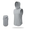 thumbnail image 3 of Hooded Tank Tops Men Lightweight Breathable Quick Drying Relaxed Fit Muscle Sleeveless Shirt Athletic Running Gym Tanks, 3 of 6
