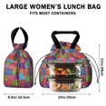 thumbnail image 5 of Pioneer Flower Floral Print Pattern Drawstring Lunch Bag Women - Drawstring Lunch Bag Insulated for Work Office - Stain-Resistant Large Lunchbags for Women with Multi-Pockets, 5 of 6