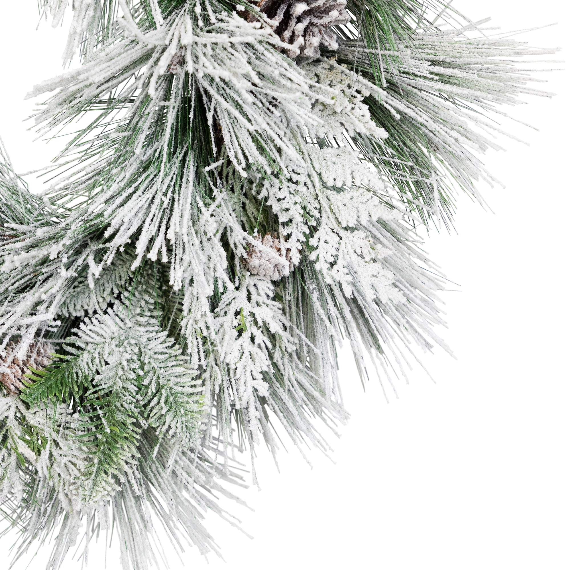 Snowy Long Needle Pine and Pinecone Artificial Christmas Wreath - 26" - Unlit