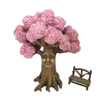 Ethan’s Magical Tree with a Matching Fairy Bench for the Enchanted Fairy Garden (9 Inch Tall) - A Fairy Garden Accessory by GlitZGlam