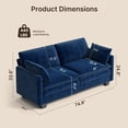 thumbnail image 3 of 75" Love Seat Couches, Noelse 2 Seater Soft Modular Sofa with Double Layer Upholstered Seat Cushion, Pet Friendly Cloud Couch for Living Room Bedroom and Apartment, Blue, 3 of 10