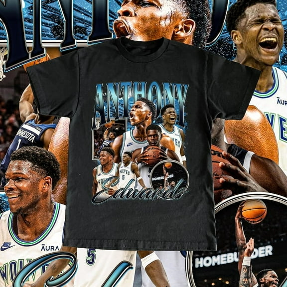 Vintage Anthony Edwards Shirt - Custom Vintage Design High Quality Tee Minnesota Timberwolves Basketball