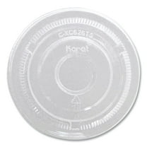 Karat C-KC626TS-NH 12 oz. to 24 oz. Cold Cup No Hole Flat PET Lids - Clear (1000/Carton)
