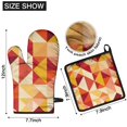 thumbnail image 6 of Orange Modern Art Geometric Kitchen Oven Mitt and Pot Holder Sets 4 Pcs for Baking, Cooking and Grilling, Heat Resistant Up To 392 °F, 6 of 7