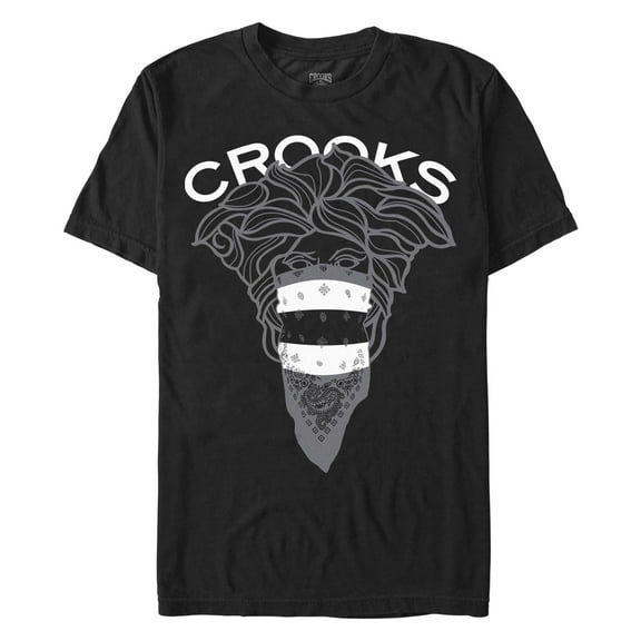 Men's Crooks & Castles Medusa Black and White Effect  Graphic T-Shirt